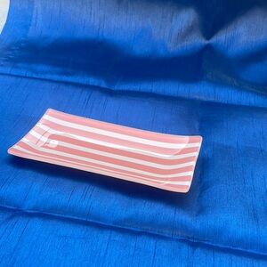 J. Crew Peach striped Jewelry Tray 8 x 3.5